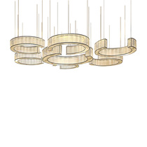 Light luxury living room special-shaped sales office sand table hall chandelier C- shaped combination crystal lamp creative hotel lobby light