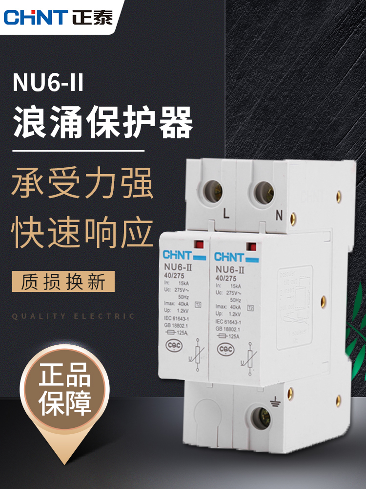 CHINT Lightning Protector Surge protector Household lightning protector Household lightning protector NU6-II 2P 40K