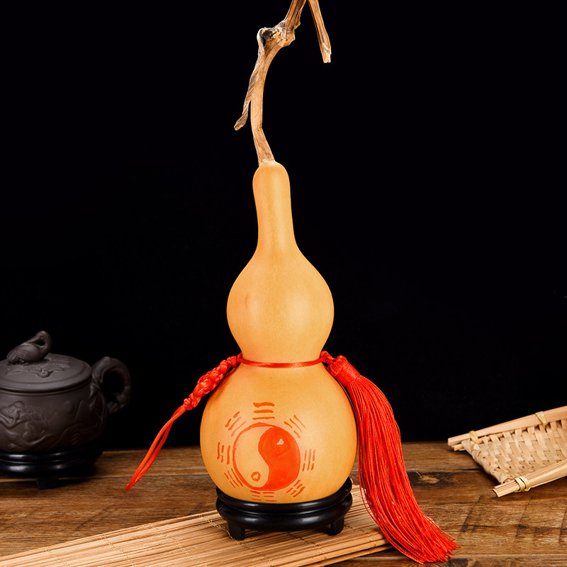 Open natural gourd five emperors money gourd to resolve door-to-door pendant living room craft gift decoration gossip treasure gourd decoration