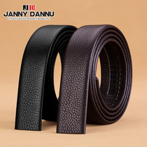 No scalp belt Mens leather without buckle head automatic buckle Young and middle-aged head layer pure cowhide belt belt belt belt Z