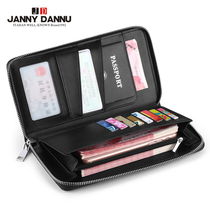 Handbag mens real leather travel passport bag Business wallet Large capacity passport holder Mens card holder Multi-function ticket holder
