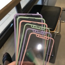 Suitable for apple 11 full screen tempered glass film iphoneX XR XSmax purple color film pink film