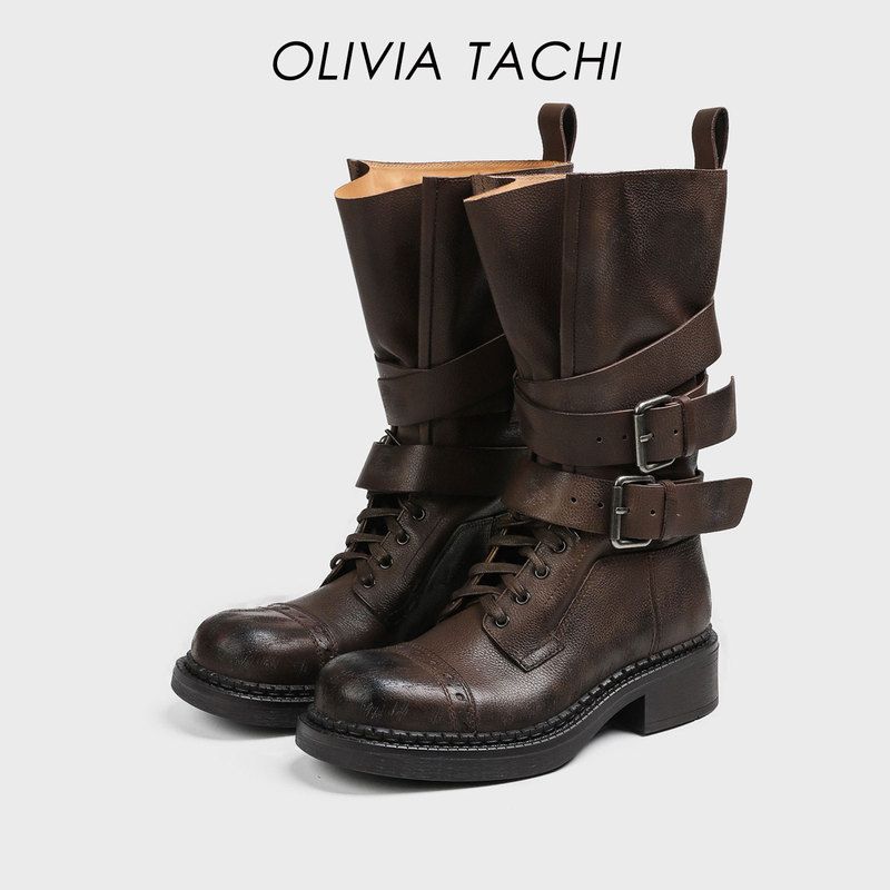 Retro Boots for Women, Summer Brown Boots, Maillard Thick-Soled Mid-Calf Boots, Black Short Boots, Western Cowboy Boots