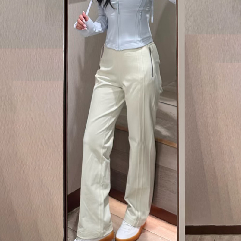 Df Mid-Waist Elastic Sports Wide-Leg Pants Elongate the Leg Lines, Showcasing Long Legs!