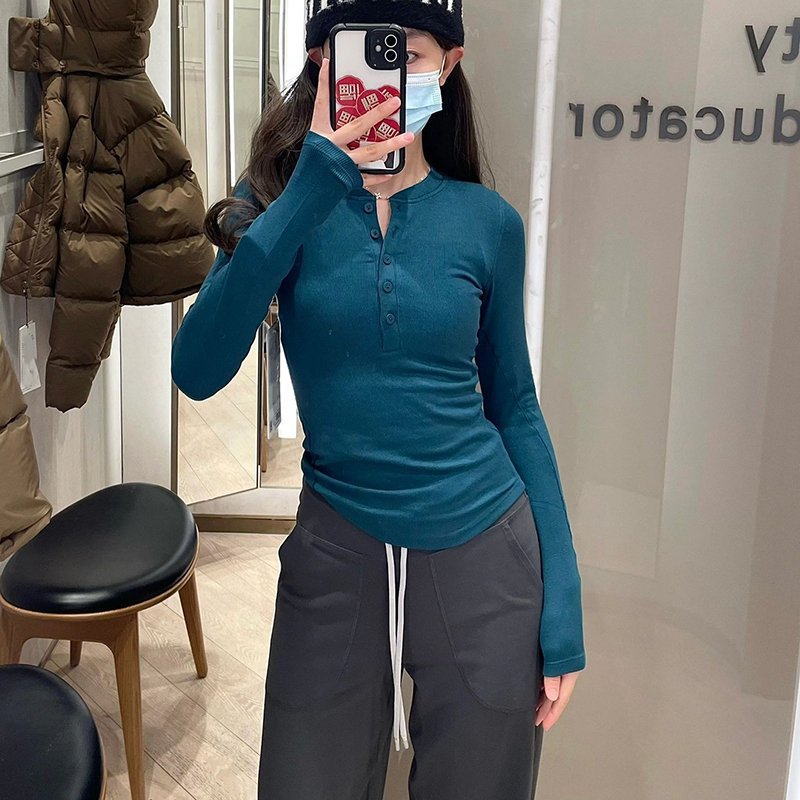 Hold Tght Henry Ribbed Shirt Sports Long-Sleeve T-Shirt, Lightweight and Slim-Fitting, Suitable for Everyday Wear