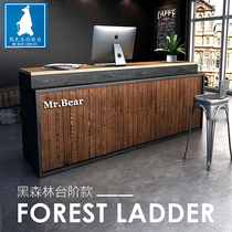 Retro industrial style Restaurant cashier custom clothing store Barbecue shop Hotel Coffee shop Internet cafe Solid wood bar table