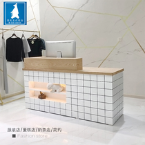 Milk tea shop bar European simple small dessert shop Cake shop Flower shop Clothing store Cash register counter table with lamp