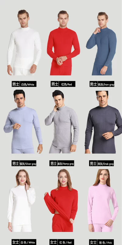 100% cotton trắng trung niên và người già đồ lót nam và nữ cotton trung cổ cao mùa thu quần áo một mảnh áo khoác mùa thu quần áo cotton - Áo ấm