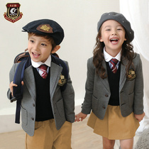  British style kindergarten garden clothes Spring and Autumn small suits Mens and womens childrens class clothes College style primary school school uniform suits Autumn