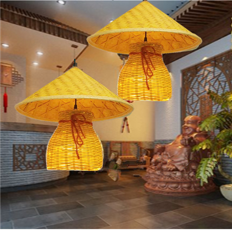 Farm Yard Lighting Bamboo Lighting Restaurant Fish Basket Personality Restaurant Bucket Changlamp Homestay Inn Model Lighting