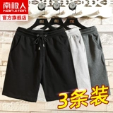 南极人 Хлопковые летние шорты, мужские черные спортивные трендовые пляжные штаны для отдыха, оверсайз