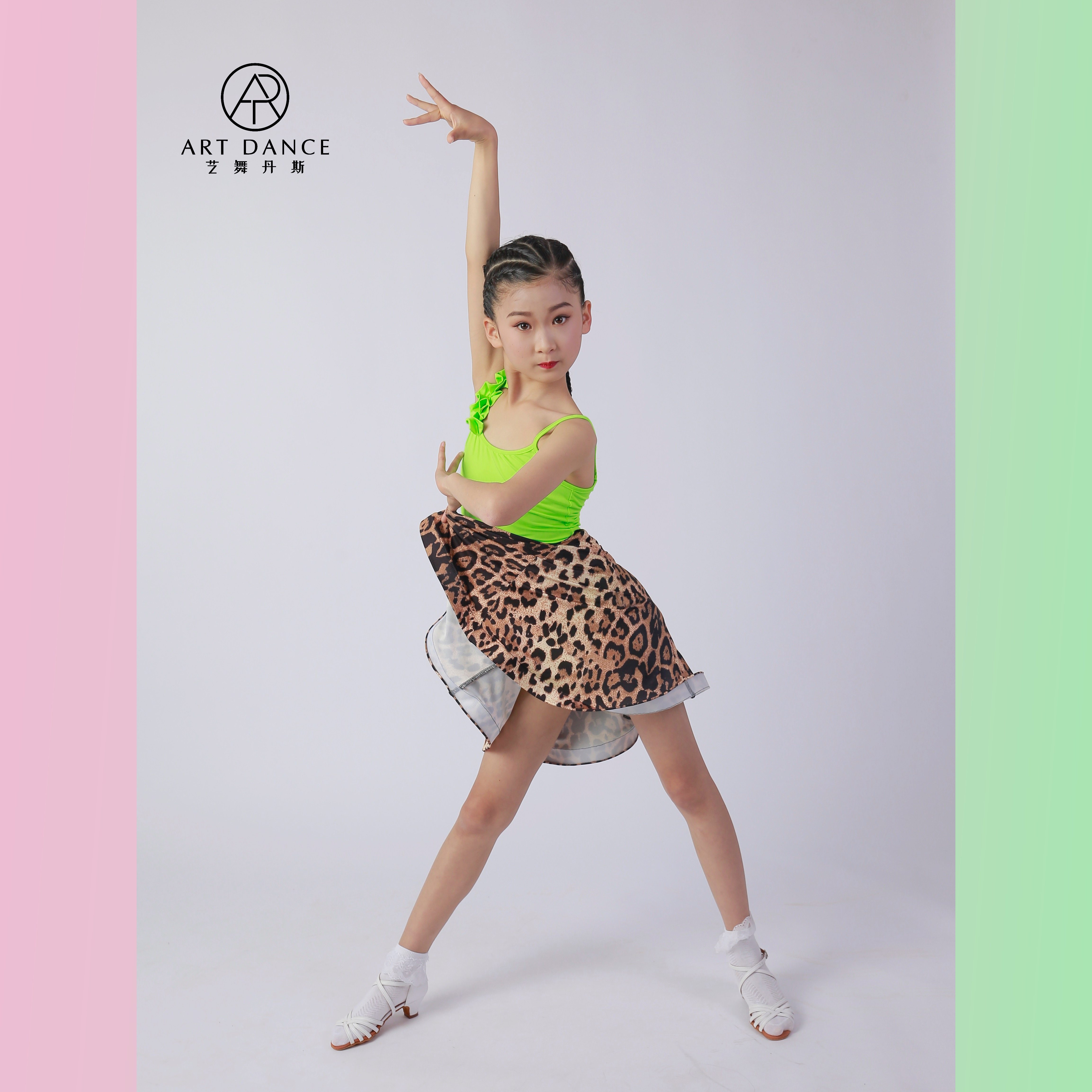 ARTDANCE Early Childhood Dance suit Summer new harness Fish Bone Large Pendulum Skirt Child Latin Dancing gong A01-A02