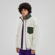 ZONEiD winter new leisure sports lamb wool cotton suit men trend collar pocket warm Joker coat