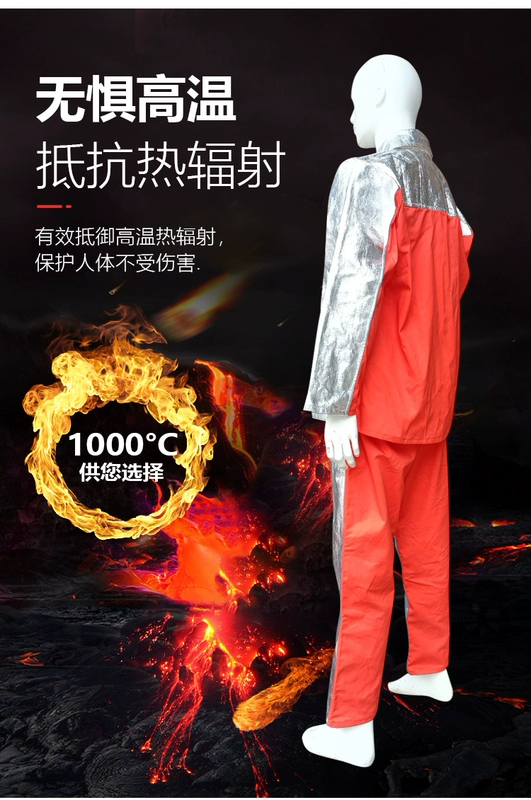 Bảo vệ quần áo lò luyện thép Meikang 1000 độ nhiệt độ cao chống bức xạ nhiệt chống cháy gốm luyện kim lò nung quần áo cách nhiệt áo lao công