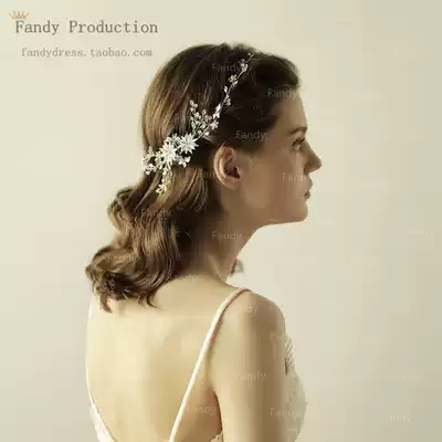 O824 Super fairy alloy rhinestone flower bride insert comb hair ornaments Korean Sen women's wedding hairband accessories