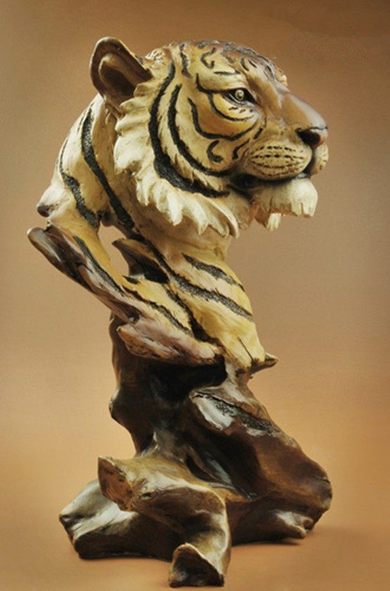 11" High Creative Nice Resin Big Cat Tiger Head Bust Statue Figure Sculpture eBay