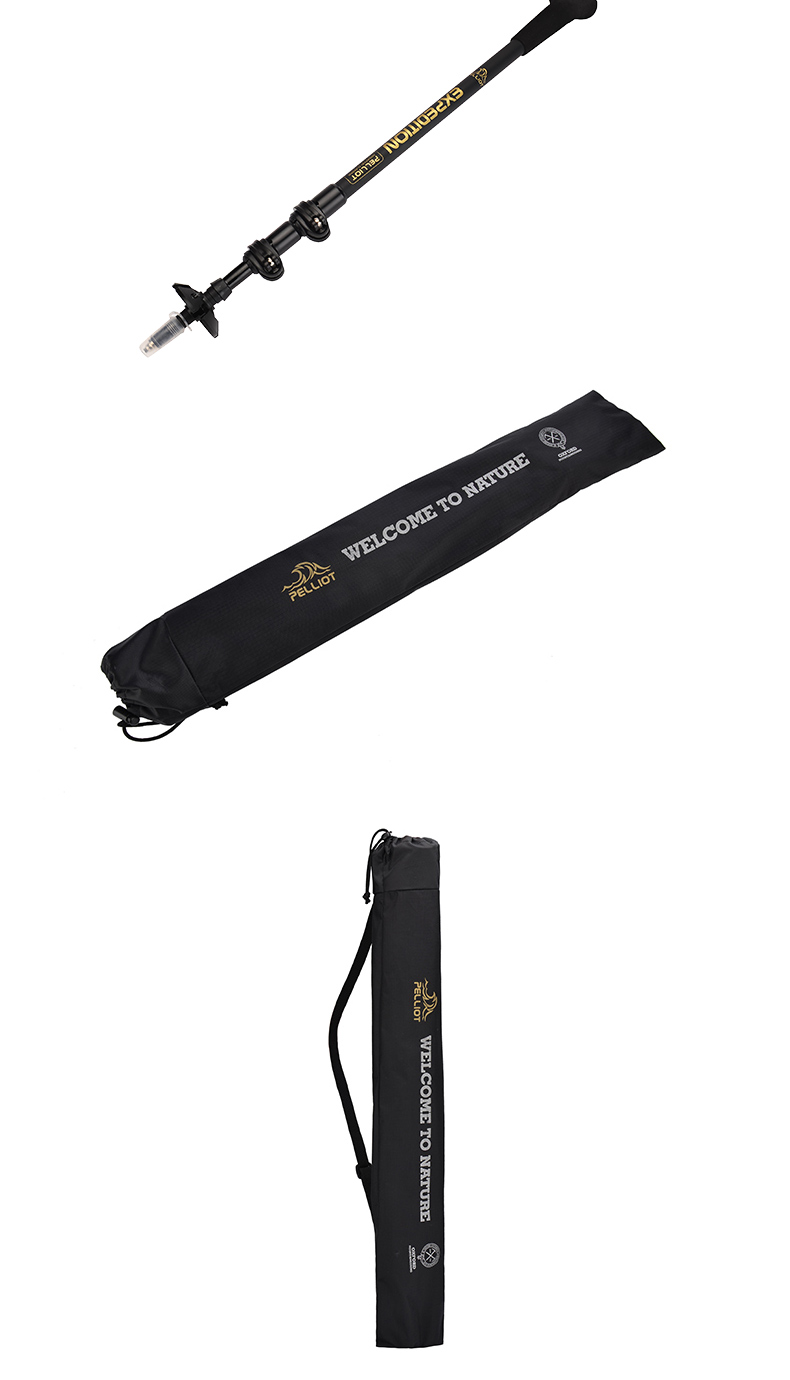Pháp Pelliot và ngoài trời trekking ba lan 3 phần có thể thu vào gấp non-slip carbon mía đi bộ trekking cực stick gậy trekking