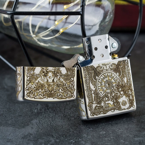 zippo Оригинальная серебряная ветрозащитная креативная зажигалка на керосине