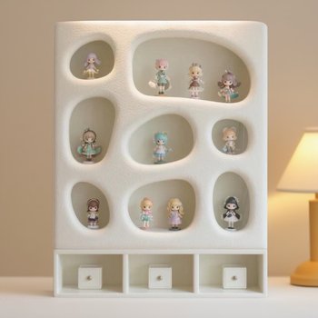 Jinshengda cream white cave figure storage cabinet