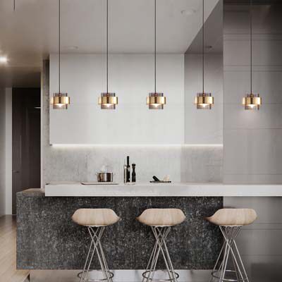 Golden triple head bar Table Chandelights North Brawl Modern Front Desk Dining Room Cafeterie Minimalist Light Lavish Bedroom Bedside Small Chandelia