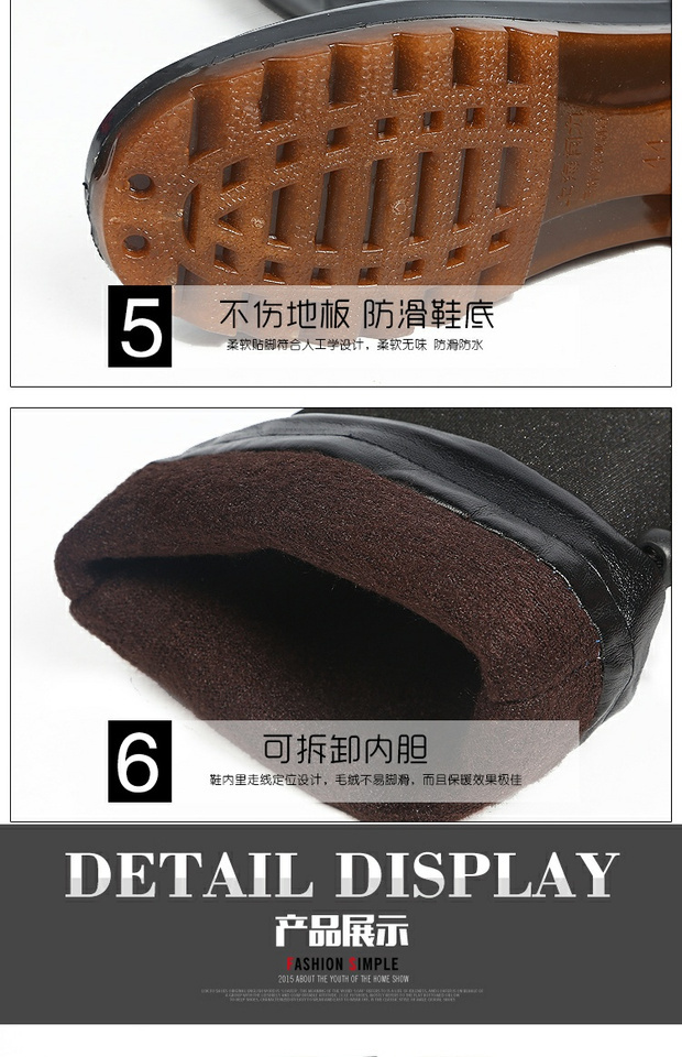 Giày cao cổ nam ấm áp cộng với cotton cộng với tóc cộng với nhung lao động ủng mưa đi giày cao su chống trượt giày chạy bộ chống nước