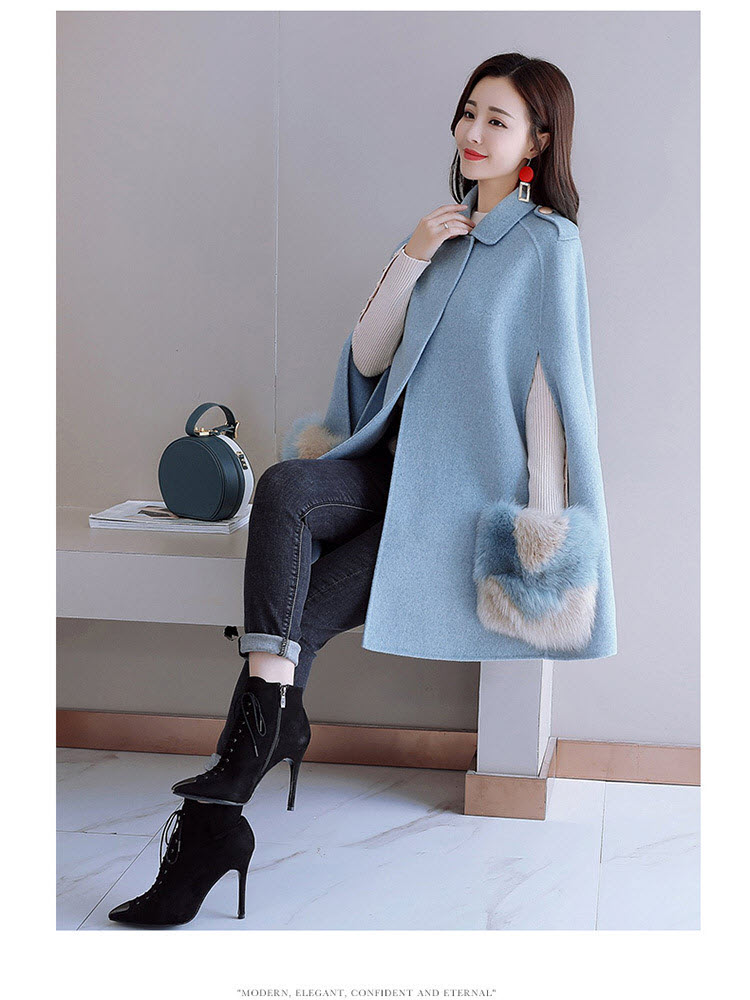 Áo khoác len nữ 2019 mới cho nữ áo khoác mùa thu và mùa đông kiểu dơi dài của nước Anh - Áo khoác dài áo khoác kaki