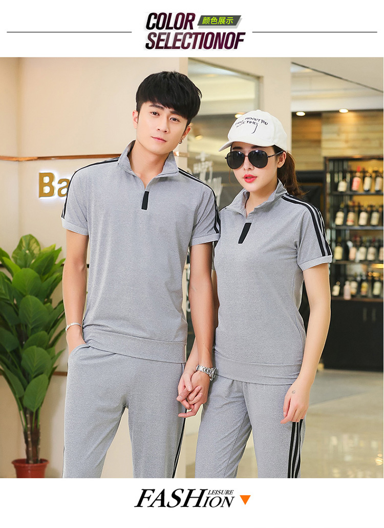 Bộ đồ thể thao nam thanh niên hè giản dị đôi áo thun tay ngắn quần thể thao quần áo mùa hè nam size lớn 2018 - Thể thao sau đồ bộ the thao nữ quần ngắn