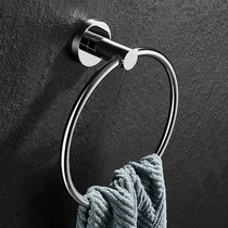 No-punch towel ring all-copper bathroom toilet chrome-plated towel rack hotel creative hanging rack storage rack