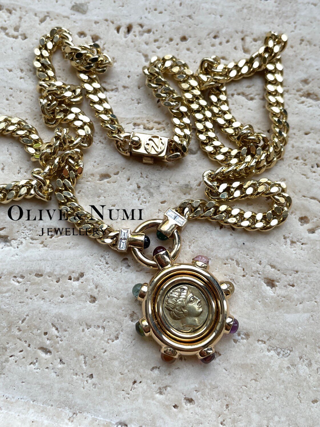 古希腊琥珀金彩宝钻石一体链：💍穿越时空的奢华魅力，女神必备的璀璨项链！🌟-胸饰-淘宝好物网