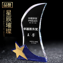 Crystal Trophy Creative Customized thumb-finger Pentagon Authorized Staff Music Competition Memorial Making