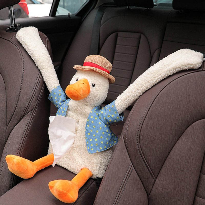 Net Red Cute Duck Car Tissue Box Car Hanging Tissue Bag Car Tissue Box Decoration Supplies Daquan Creative