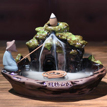 High mountain flowing water back incense burner ceramic crafts creative pan incense burner line incense ornaments aromatherapy tea set accessories
