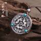 Ethnic style enamel niche three rabbits with shared ears pendant