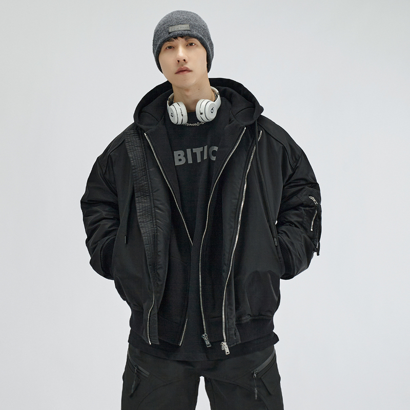 Hamb Original 2026 Winter New Product 90 White Duck down Pilot Hooded down Jacket Men's American Baseball Jacket Hamb Original 2026 Winter New Product 90 White Duck down Pilot Hooded down Jacket Men's American Baseball Jacket