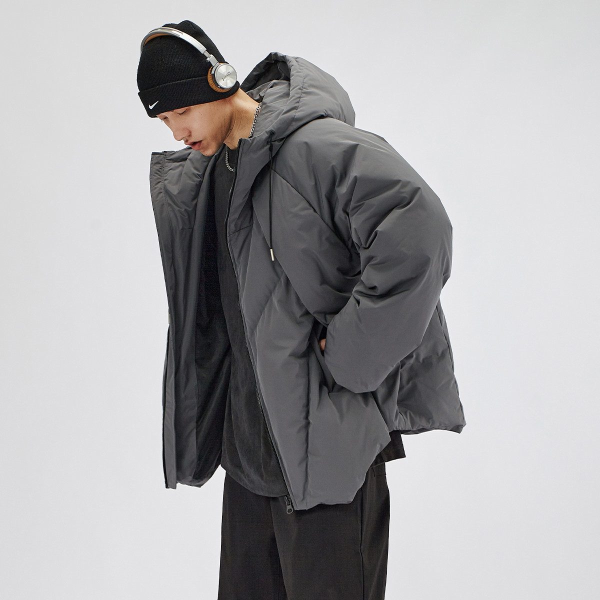 HAMB original 2025, осенне-зимняя новинка, 90% белый утиный пух, уличный утолщенный пуховик с капюшоном, мужская куртка высокого класса sense