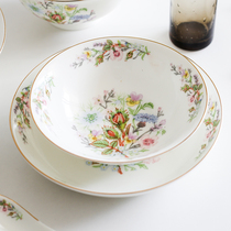 European Phnom Penh creative bone China tableware set Household high-grade dish plate Rice bowl soup bowl Salad bowl Ceramic spoon