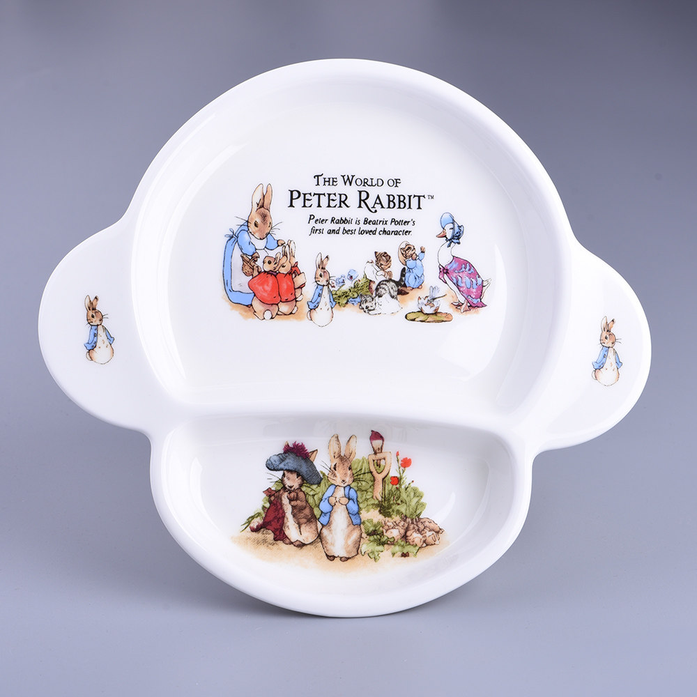 Bone ceramic separation fruit snack pasta creative cartoon tableware baby food dish ceramic daily household dish