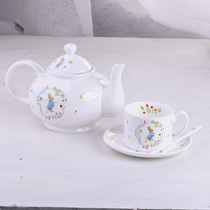 Bone China Tea Tea Tea Tea Teapot Double refreshment fruit plate Inform afternoon tea set Suit Black Tea Coffee Cup Sauces