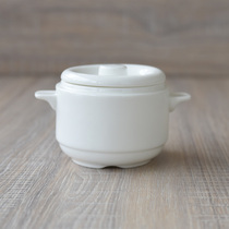 Pure white double ear with cover ceramic small saucepan water-stop and saucepan stew and saucepan porcelain soup punching electric saucepan exclusive saucepan