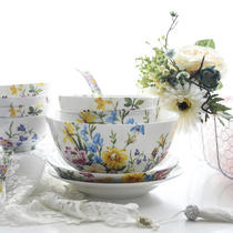 Export to the United Kingdom flower fun bone China rice bowl Noodle bowl Creative high-grade European and American home ceramics Cute porcelain bowl