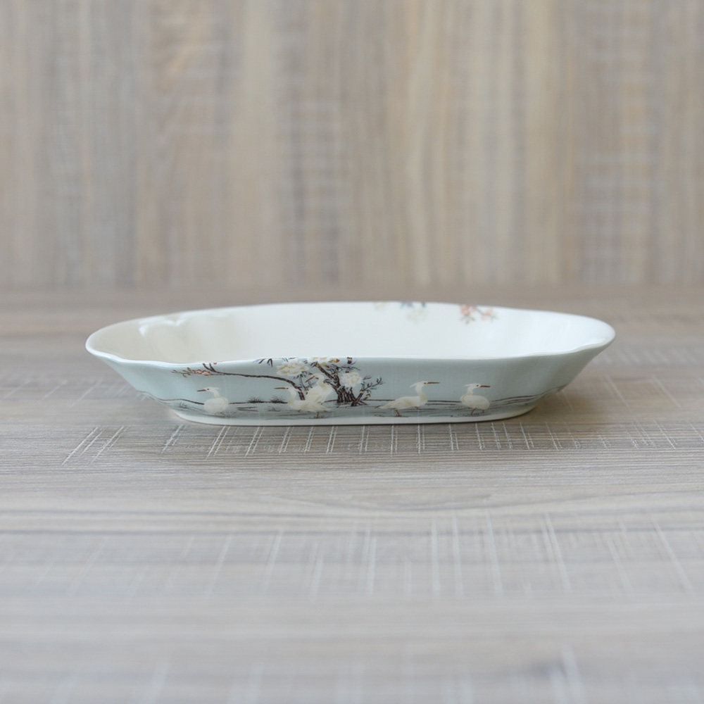 Household bone china long plate Snack plate Fruit plate Household dish Cold dish salad plate