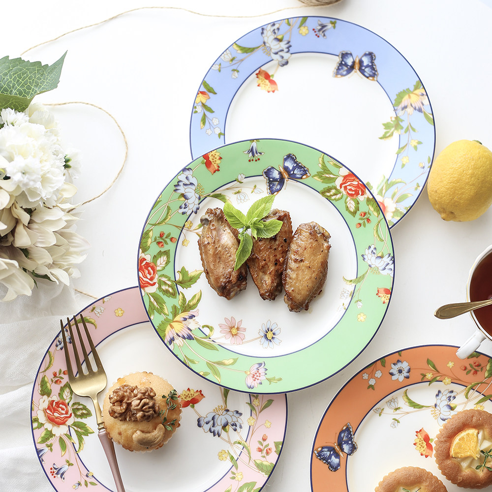 Bone china creative steak plate snack plate afternoon tea snack plate English afternoon tea upscale gift set