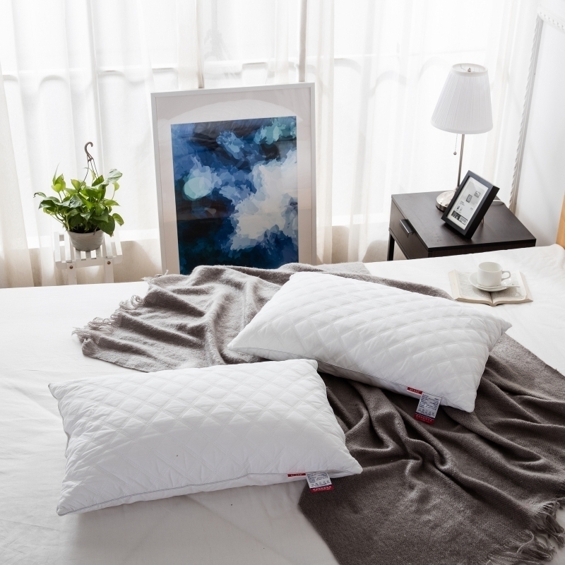 Full cotton pillow down wool suede cervical spine pillow single pillow core pillow core protective neck pillow home hotel whole head pair of clothes