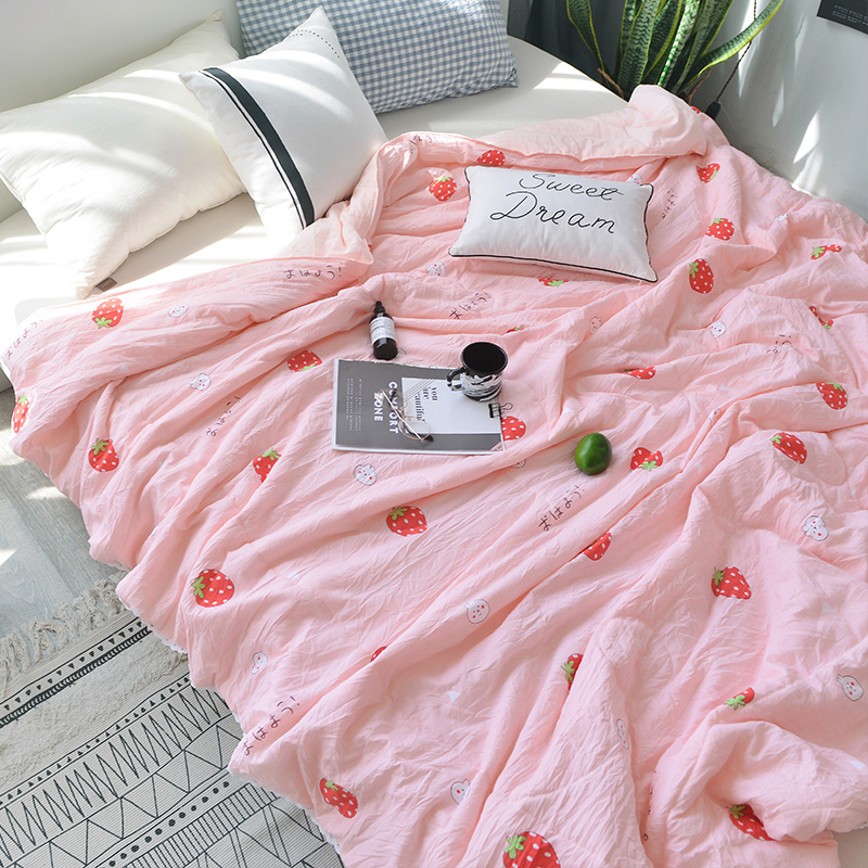 Water washing cotton air conditioner is summer cool quilt thin spring autumn summer children Single Double summer quilt can be machine washable