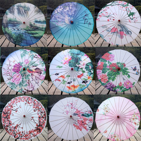 Anti-rain and sunscreen ancient wind umbrella oil paper umbrella hotel roof decoration umbrella ceiling Chinese style classical umbrella dance umbrella