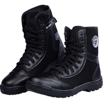 Summer combat boots for men breathable high-top security training tactical boots canvas black labor protection shoes security work shoes for men