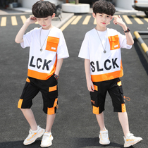 Childrens clothing boys summer suit 2021 new medium and large boy boys Western style short-sleeved summer fashion handsome trend