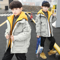 Childrens clothing boys winter clothing short coat cotton clothes 2021 new middle and Big Boy foreign style down cotton clothes tide clothing