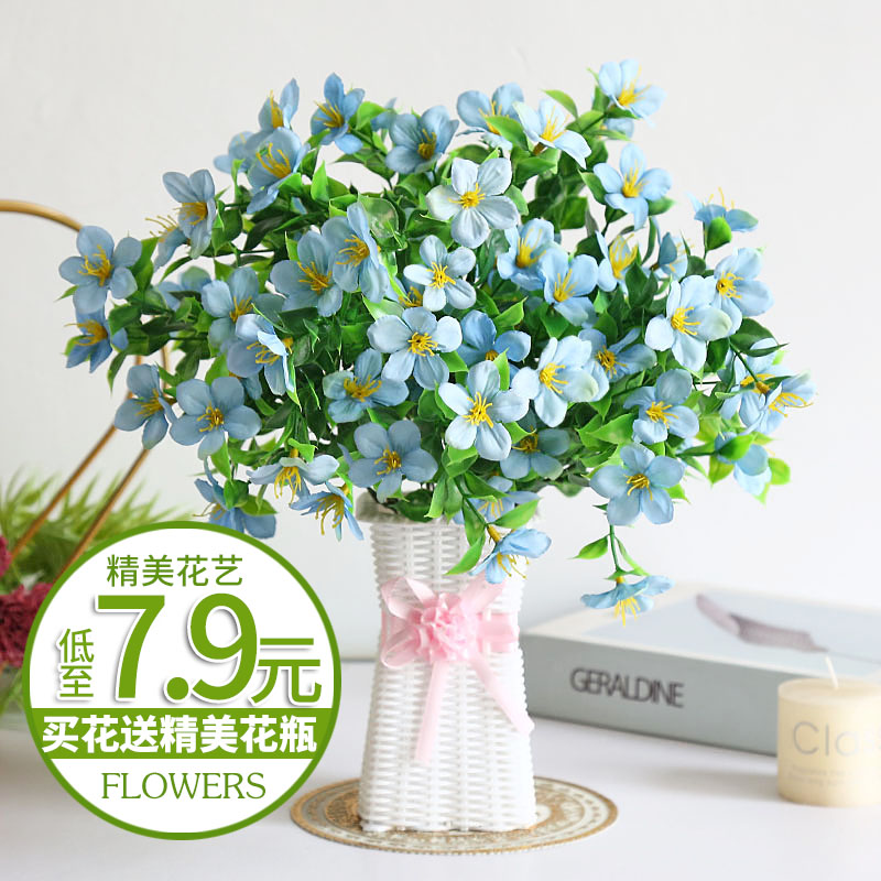 Indoor dining table coffee table simulation plastic fake flower potted living room bedroom table top fittings dry flower set ornaments