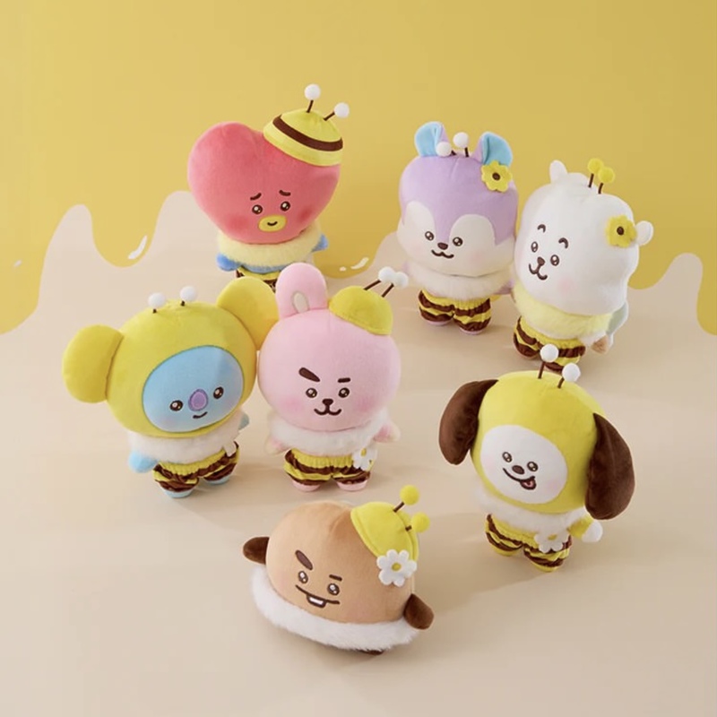 Bt21 Bts Bee Shopping Storage Bag Plush Doll Bag Pendant Keychain Tuanzi Tape Measure